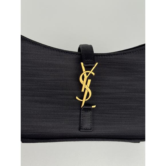 Saint Laurent Le 5 A 7 Mini Hobo Bag Black Satin - Picture 11 of 16